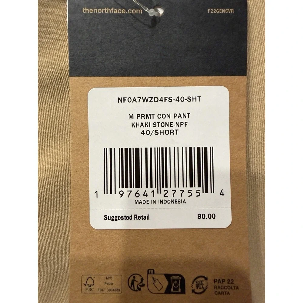 The North Face Paramount Convertible Pant NF0A7WZD Khaki Stone Mens 40 Short NWT